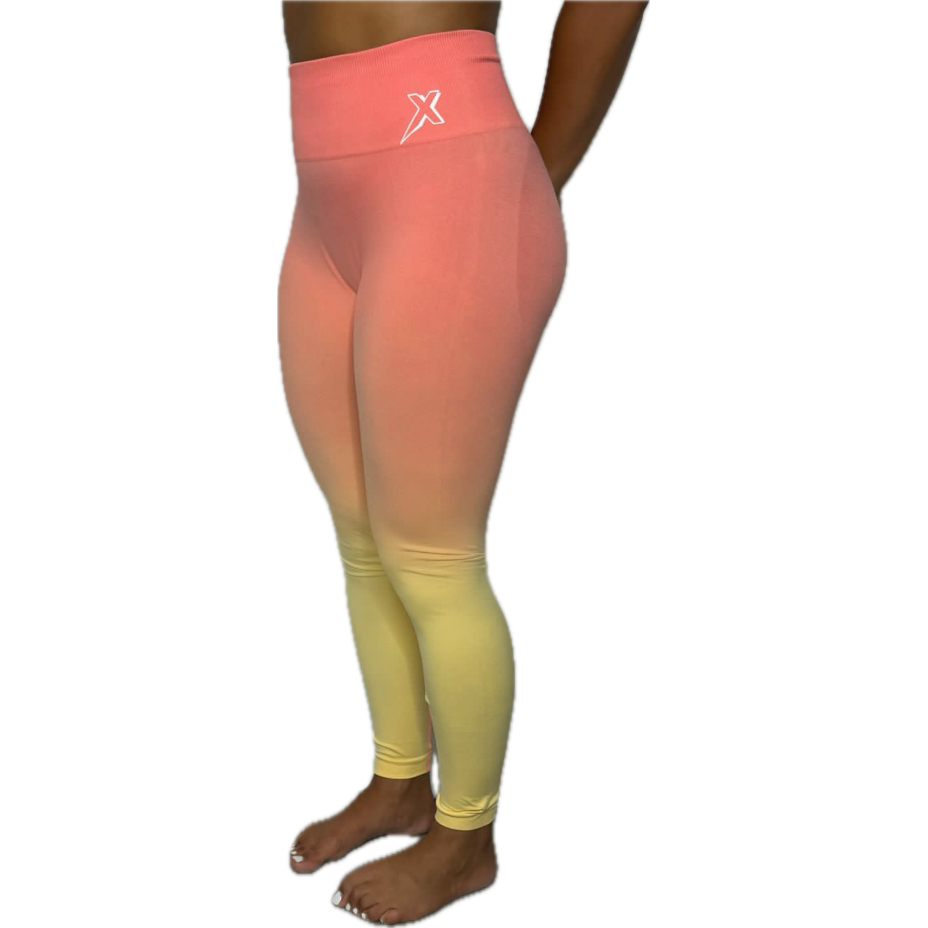 Legging bicolore orange/jaune