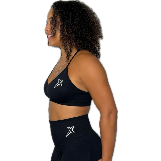 Brassière col en V noir