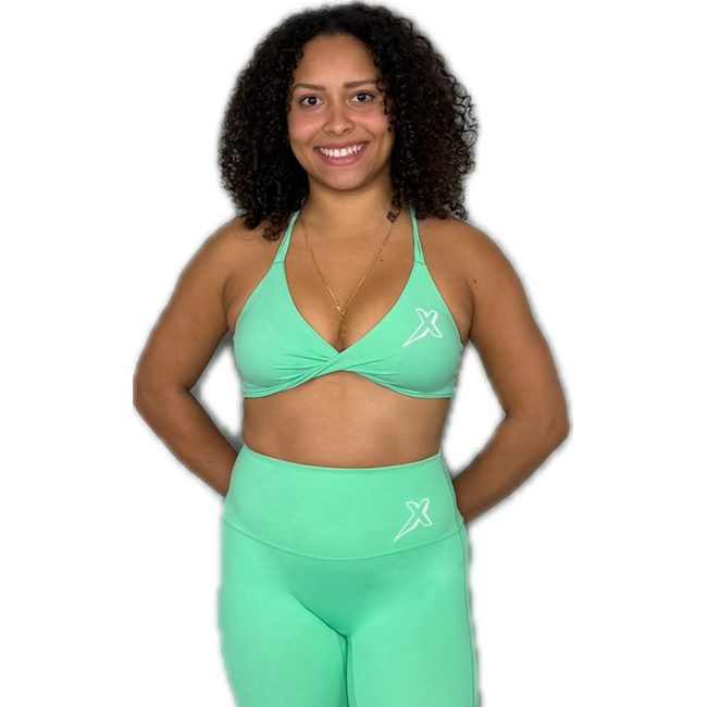 Brassière torsadé vert