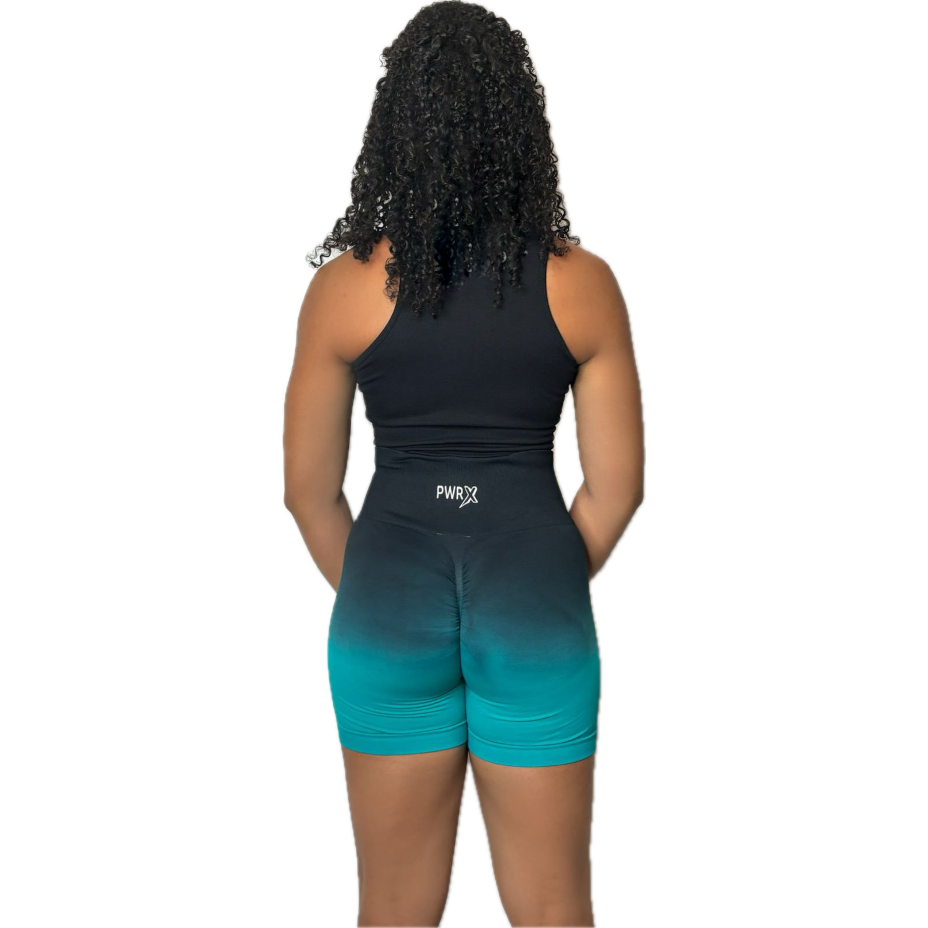 Short bicolore noir/bleu