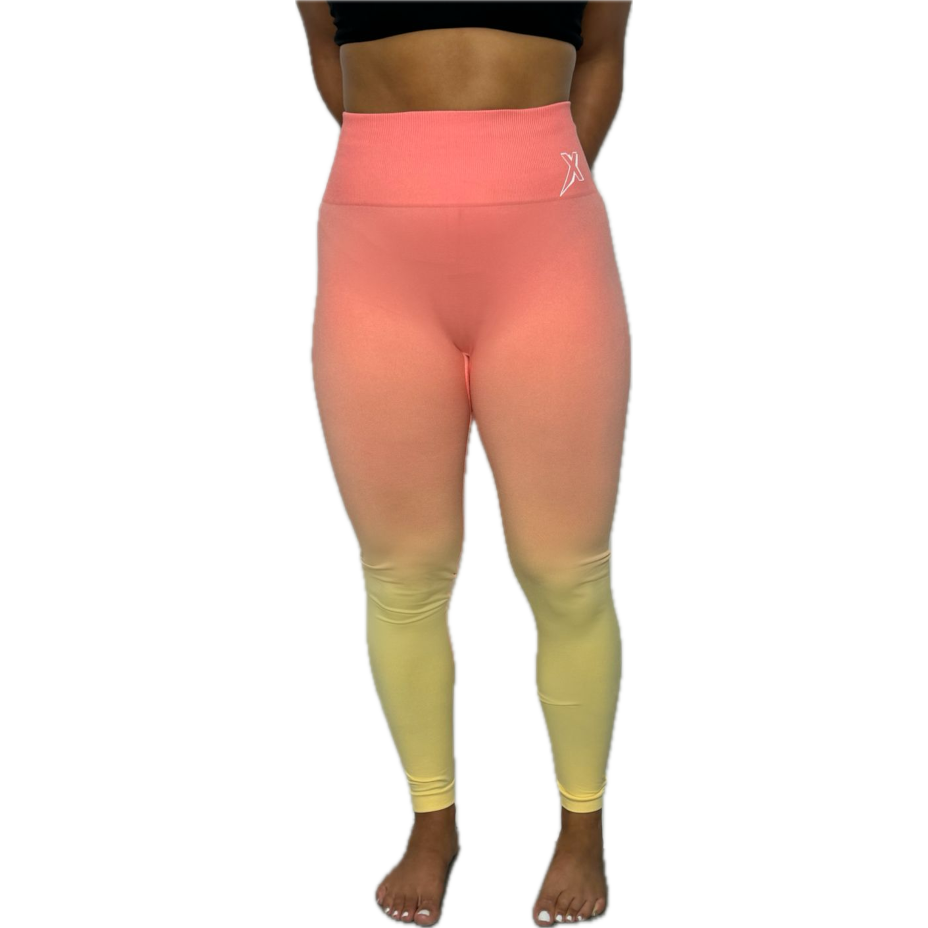 Legging bicolore orange/jaune