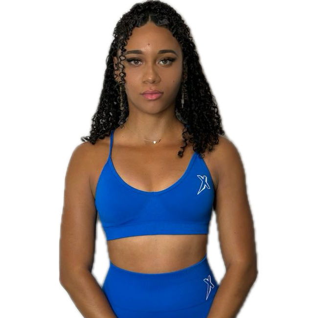 Brassière col en v bleu