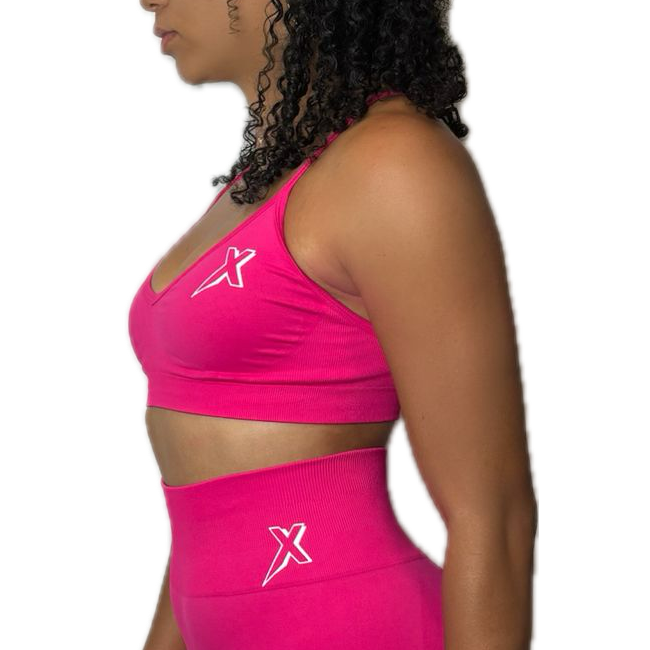 Brassière col en V rose