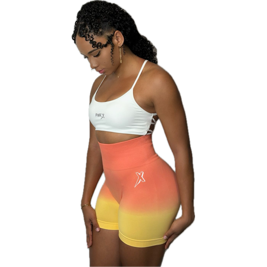 Short bicolore orange/jaune