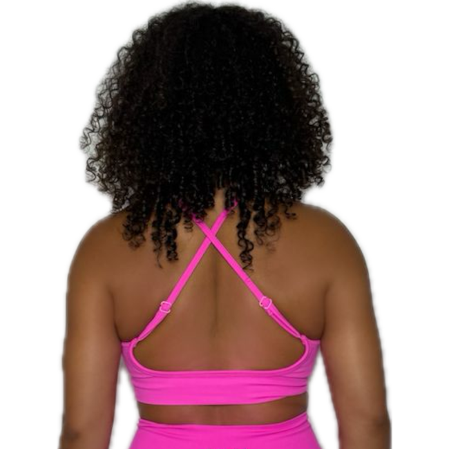 Brassière col rond rose