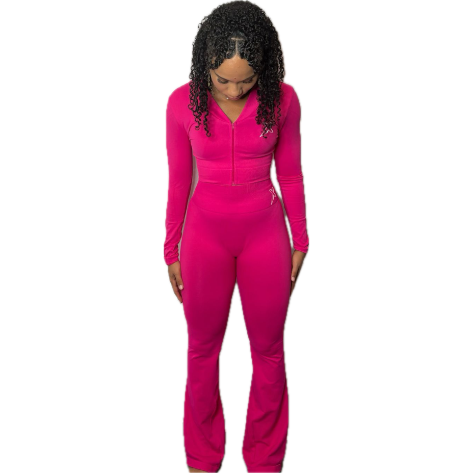 Legging évasé rose