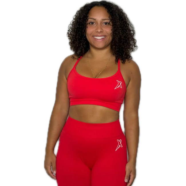 Brassière col rond rouge