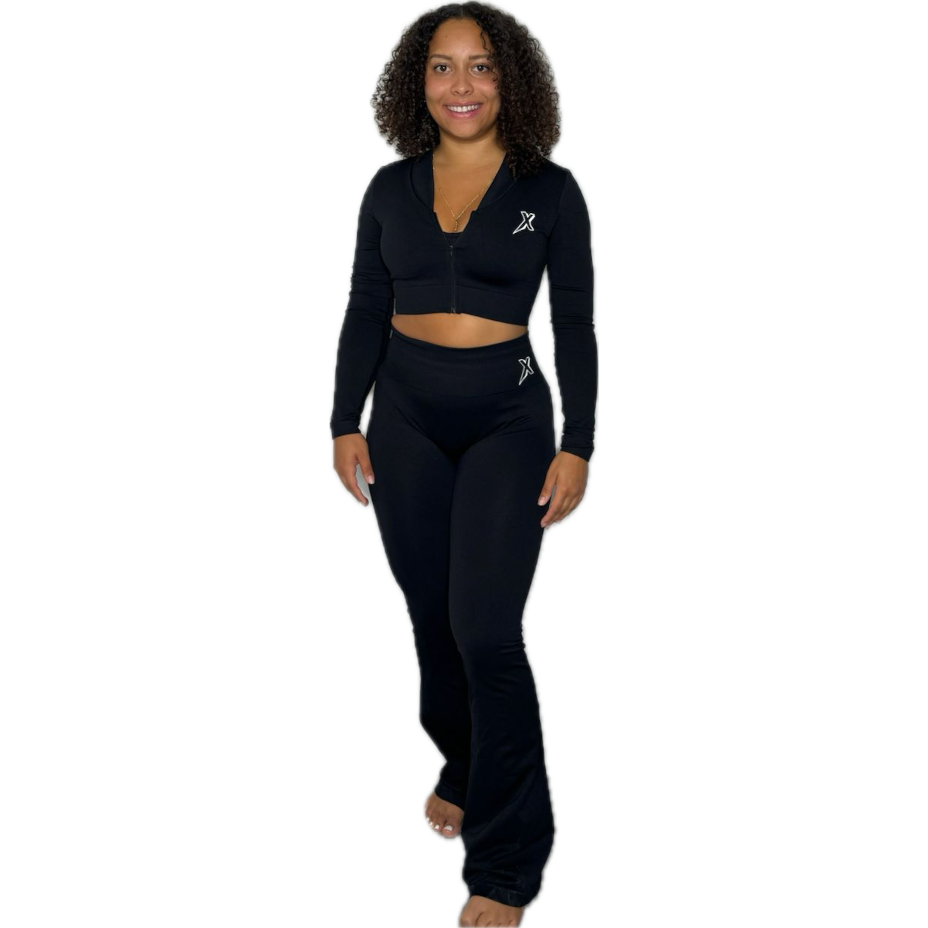 Pull court zippé noir