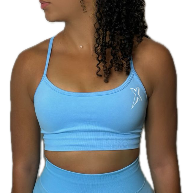 Brassière col rond bleu clair