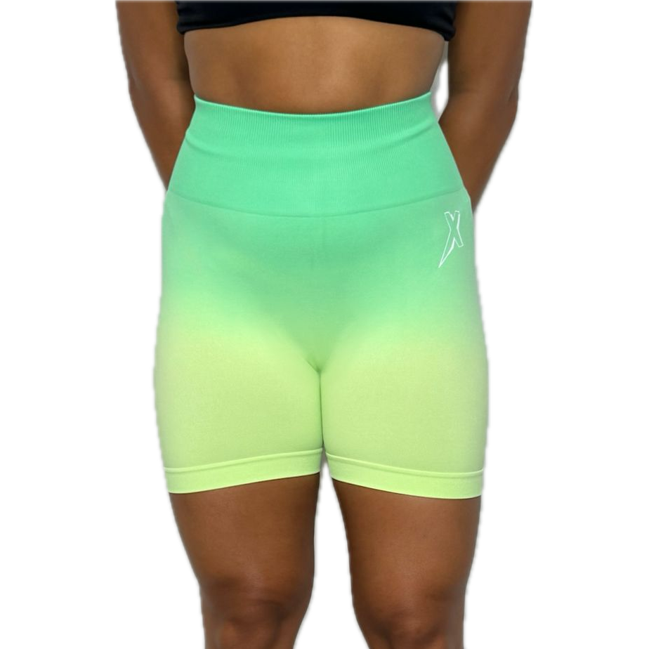 Short bicolore vert/jaune